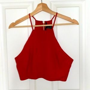 Red halter crop top